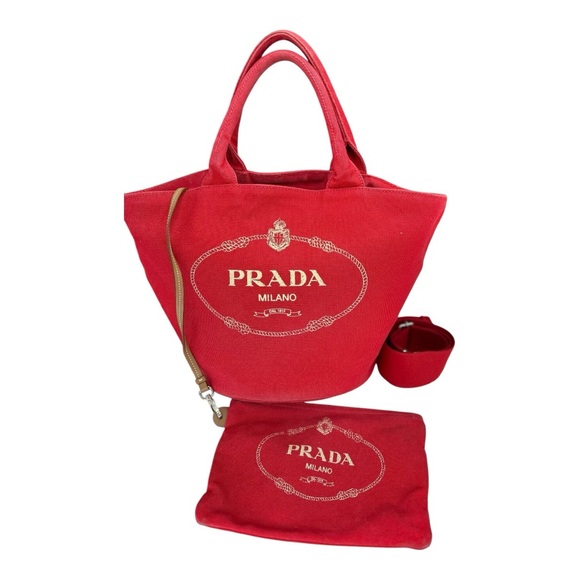 Prada Red Tote Bag with Strap - Picture 1 of 12